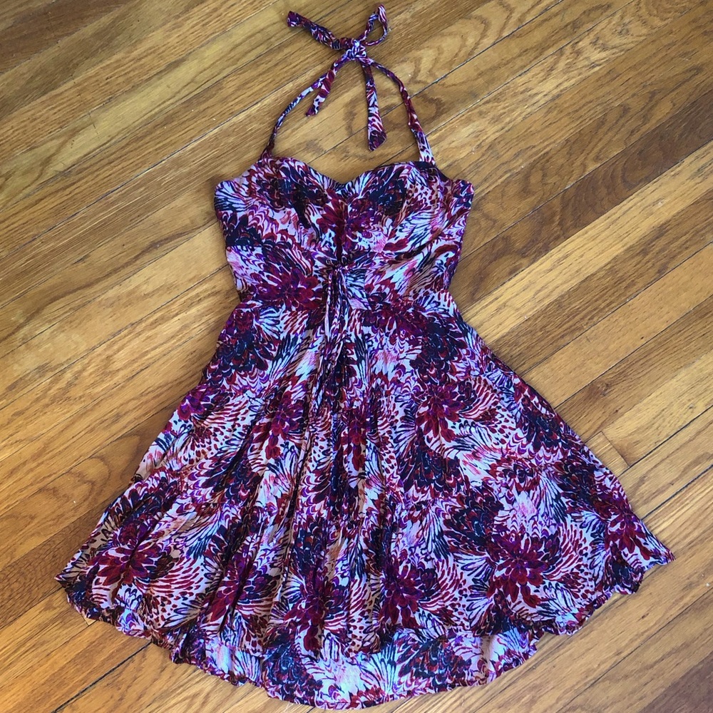 Love Reign Halter Floral Sundress with Corset Front